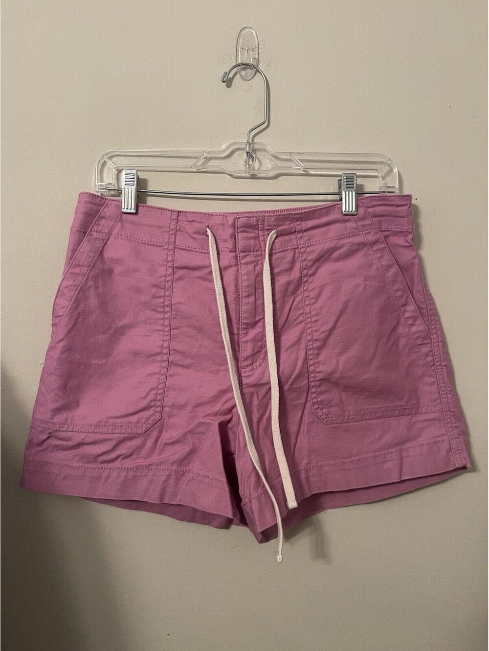 LOFT Utility Chino Purple Pink Shorts Twill Drawstring Cotton Size 6
